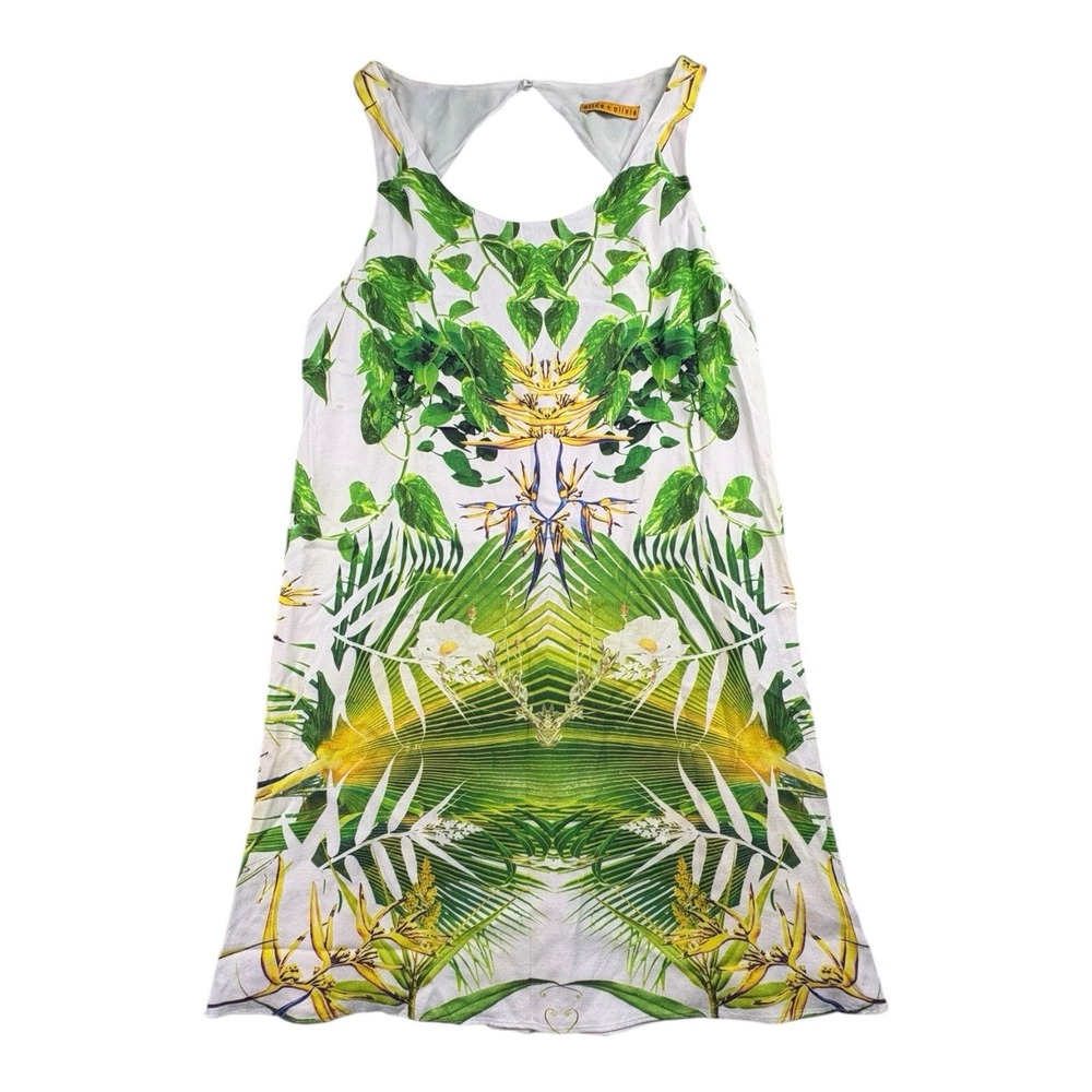 Alice + Olivia Tropical Backless Dress in Green and Yellow